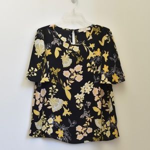 Loft Flutter Sleeve Floral Top